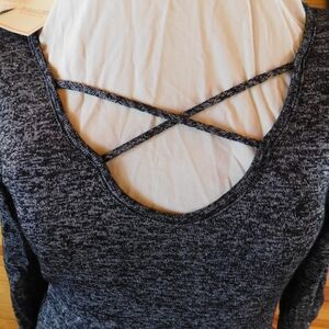 Black and White Crisscross Back Sweater